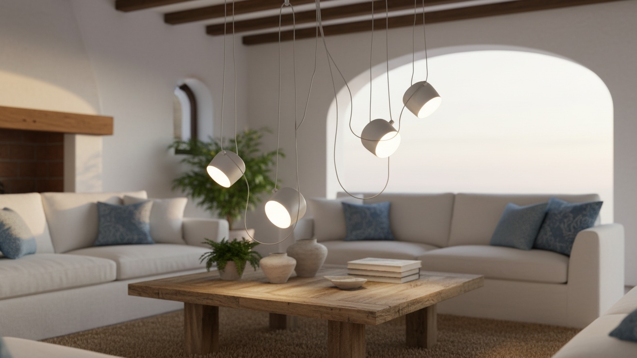 Lámpara colgante multiluz ajustable en interior