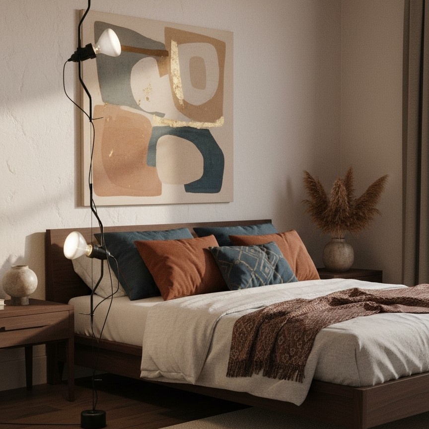 Lámpara Parentesi en dormitorio