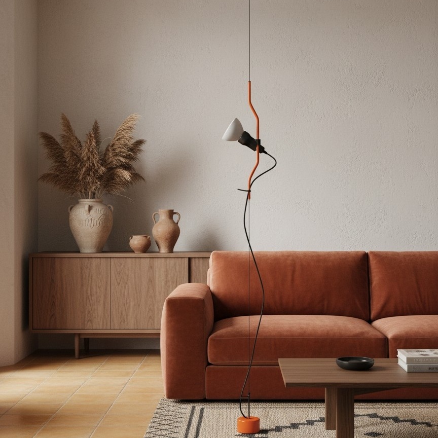 Lámpara suspendida en habitación