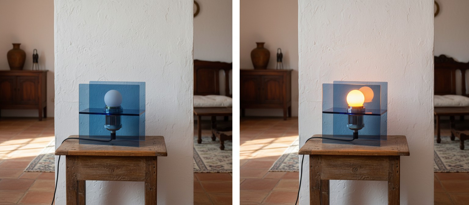 Comparación de iluminación de la lámpara