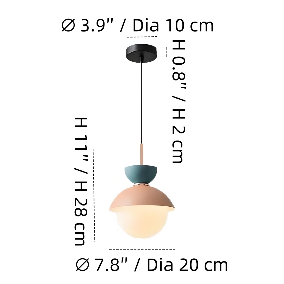 Diagrama de parámetros de la lámpara colgante Frovela