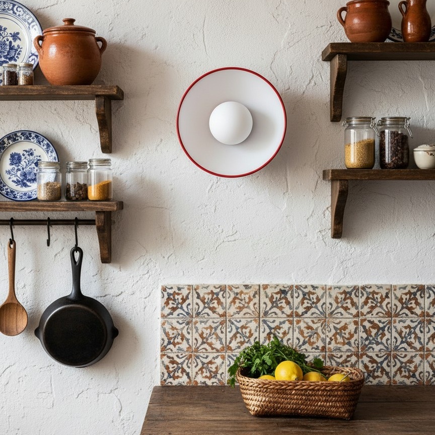 Kalo Disc en cocina con estantería