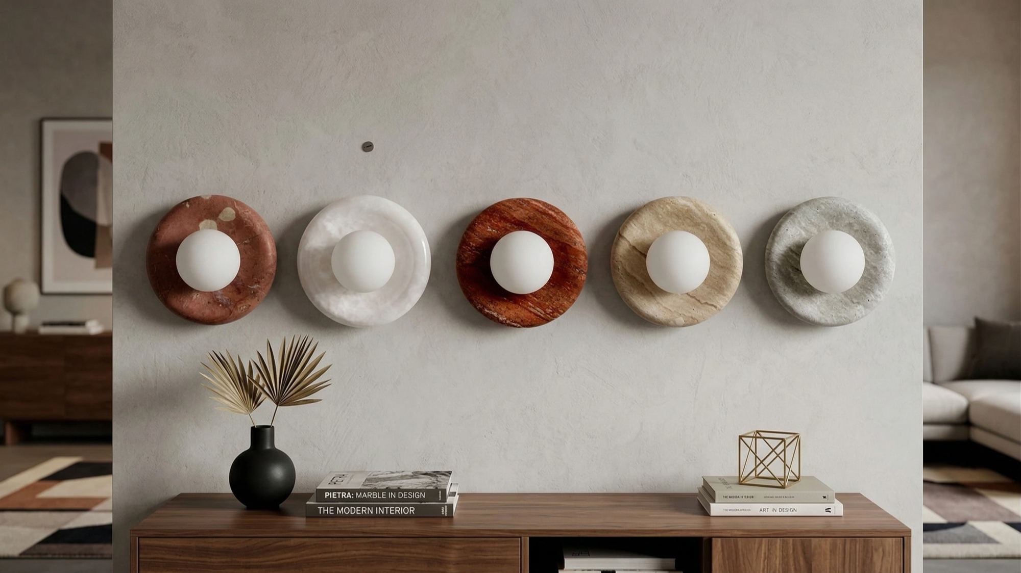 Aplique de pared Oria Travertine