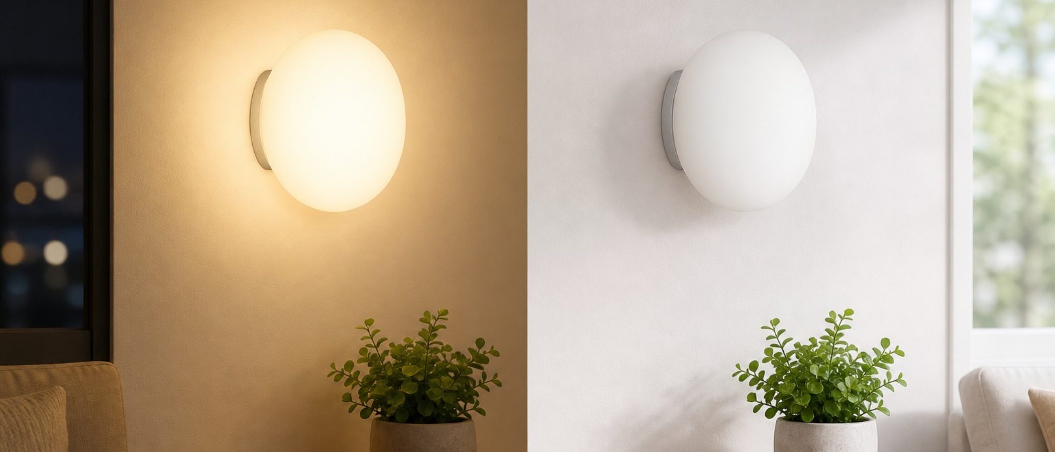 Comparación de iluminación de la lámpara globo de cristal opalino
