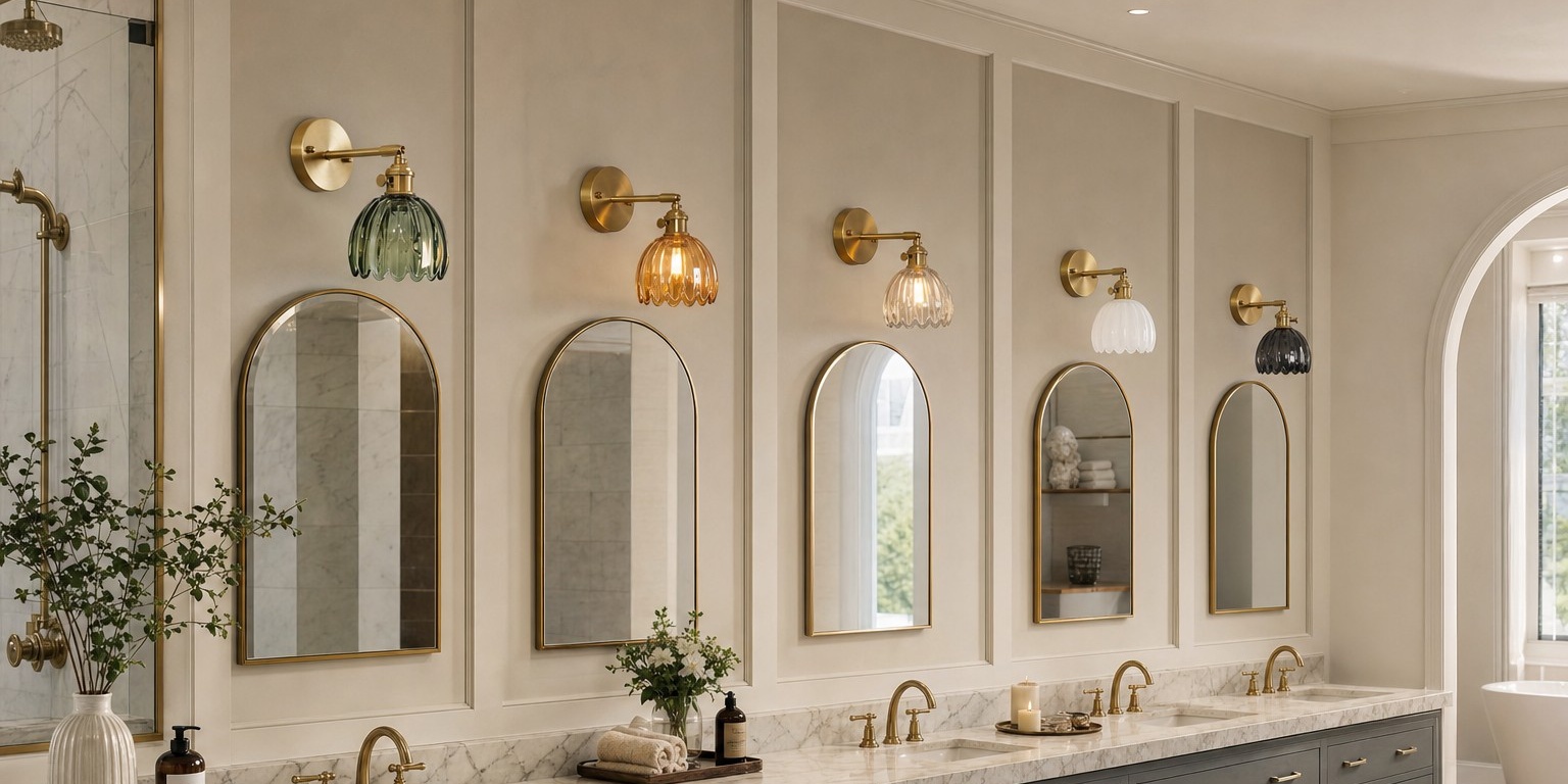 Aplique de pared tulipa de cristal Blossix en ambiente interior