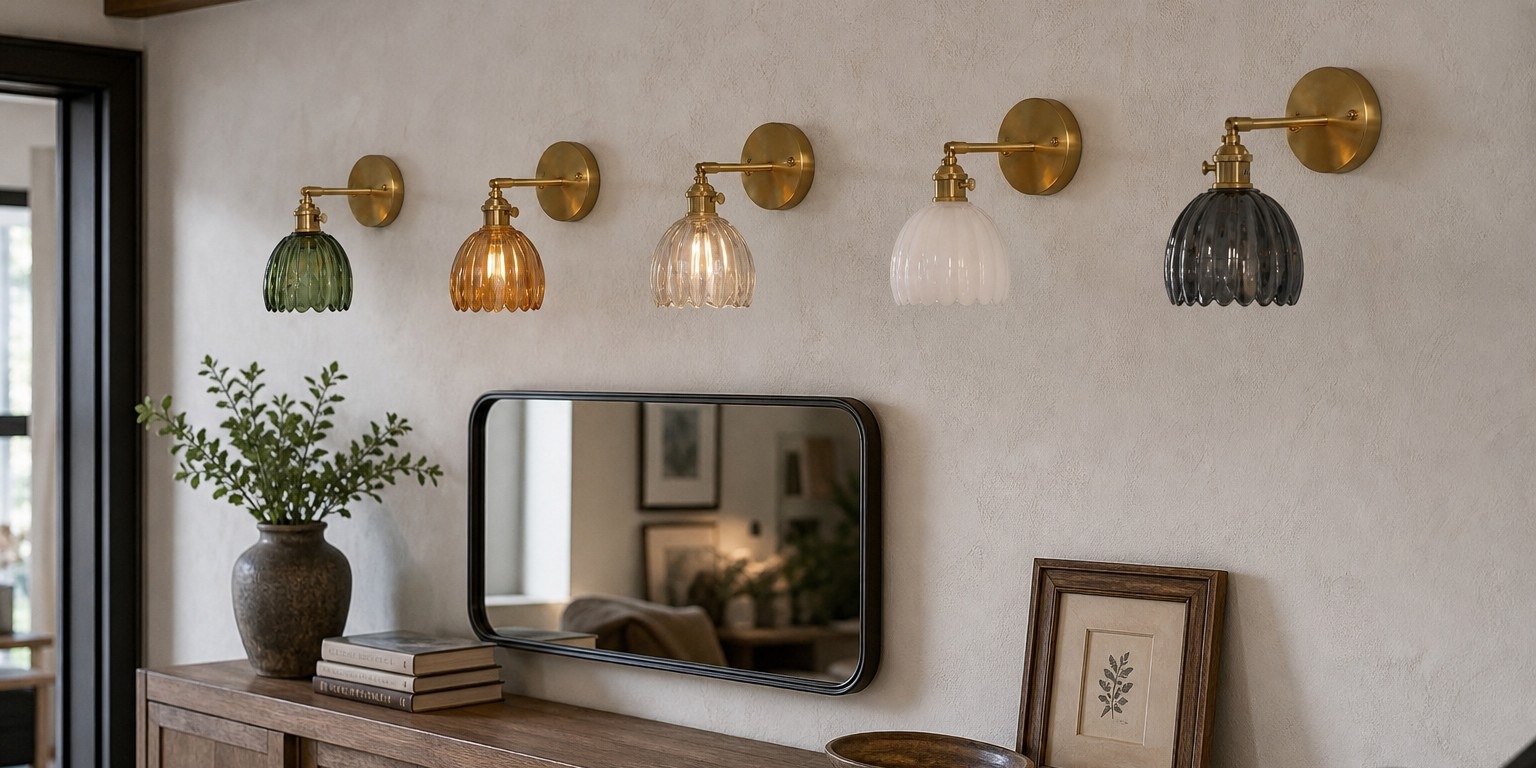Aplique de pared tulipa de cristal Blossix en varios acabados