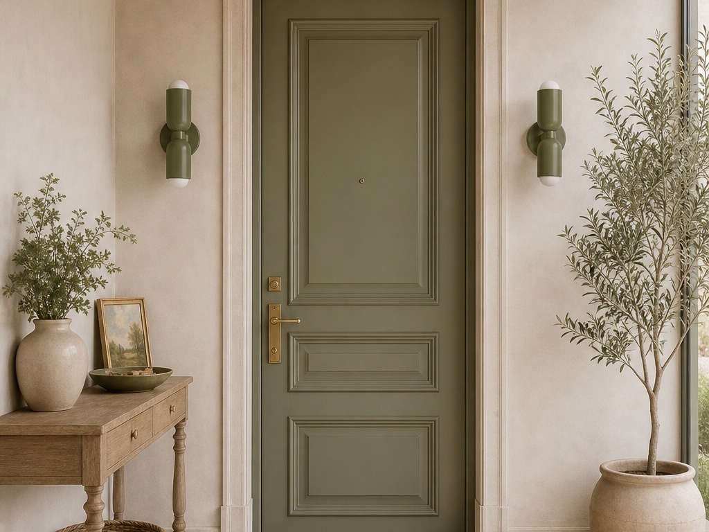 Lámpara Morandi instalada junto a una puerta
