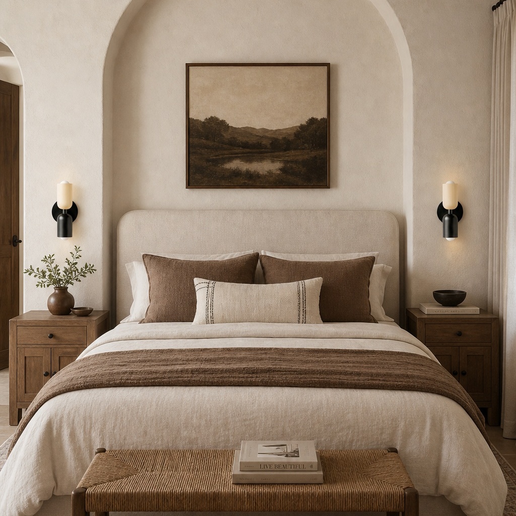 Lámparas Morandi en dormitorio