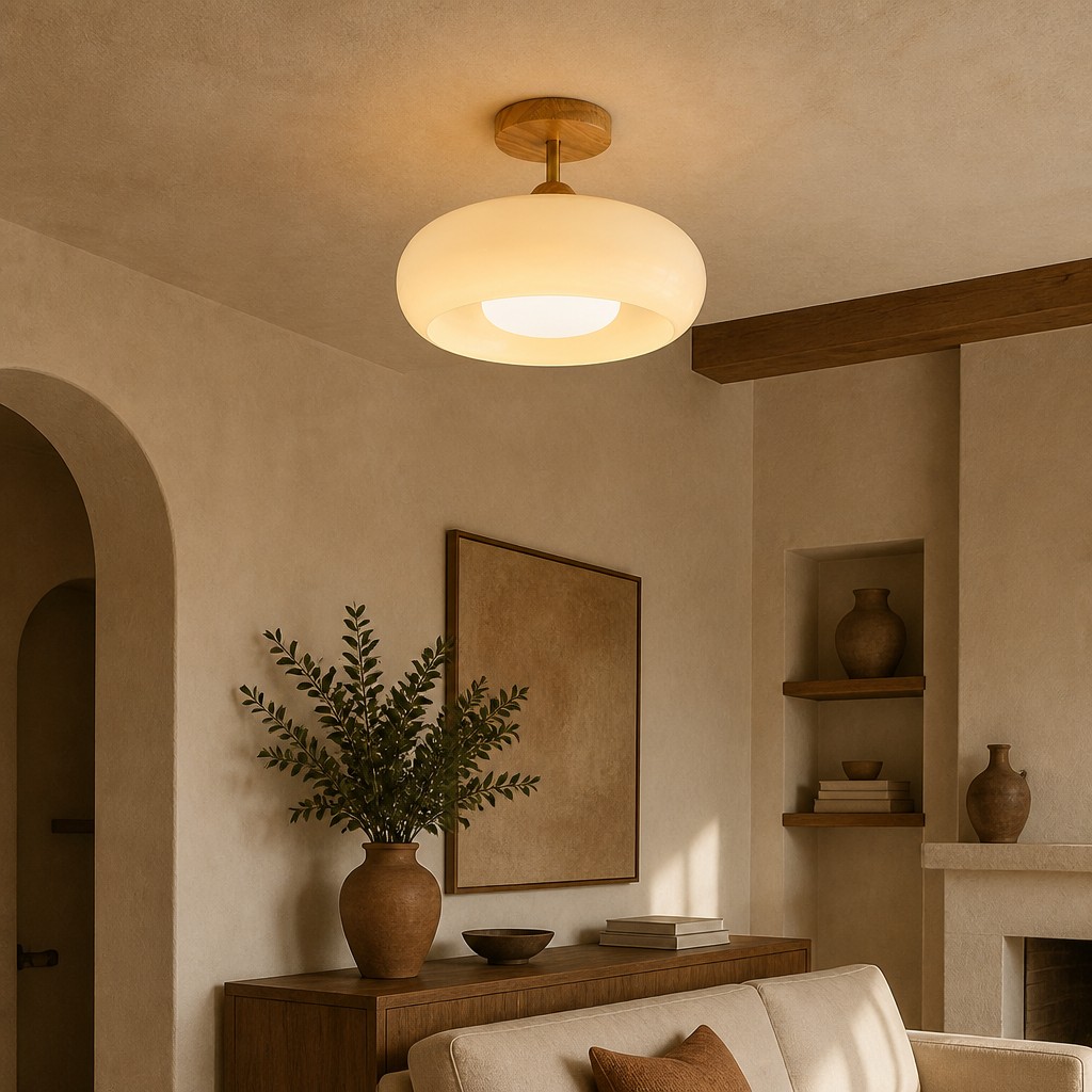 Lámpara Bauhaus blanca en ambiente moderno