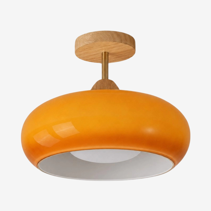 Presentación de lámpara Bauhaus naranja