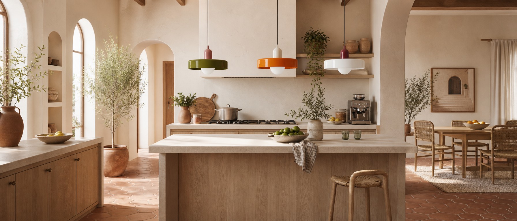 Lámpara colgante Bauhaus en una cocina