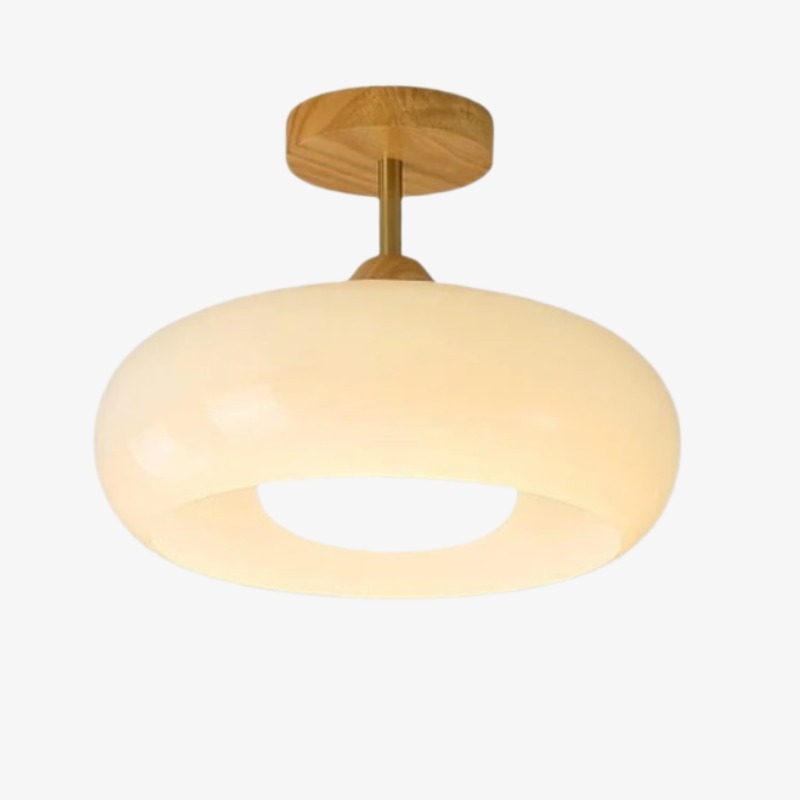Presentación frontal de lámpara Bauhaus blanca