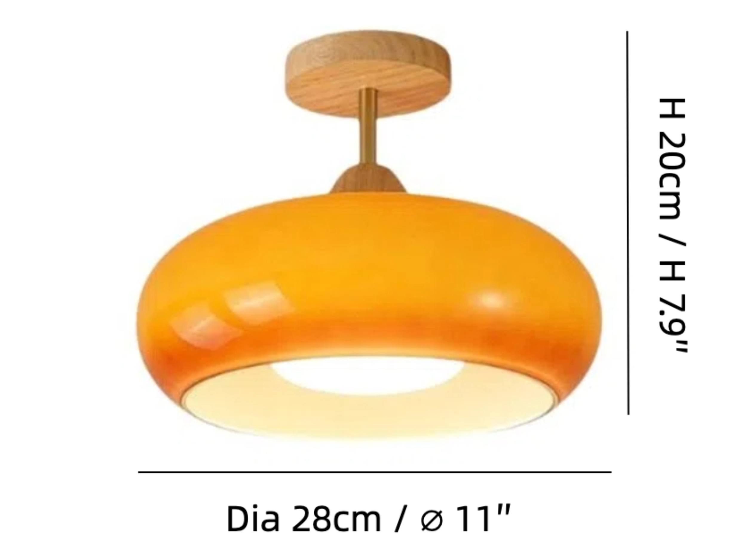 Dimensiones de la lámpara Bauhaus: diámetro 28 cm y altura 20 cm