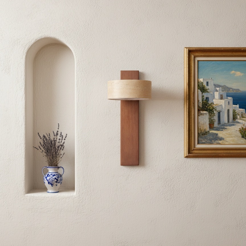 Lámpara de pared de travertino