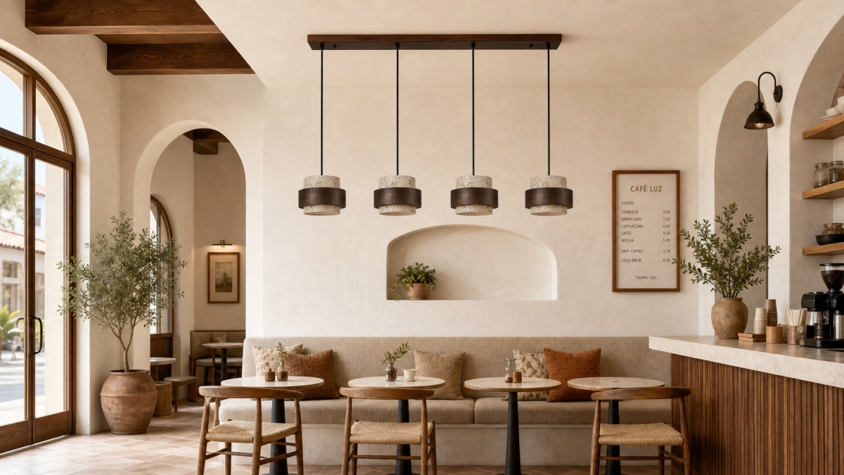 Lámpara colgante de travertino en interior