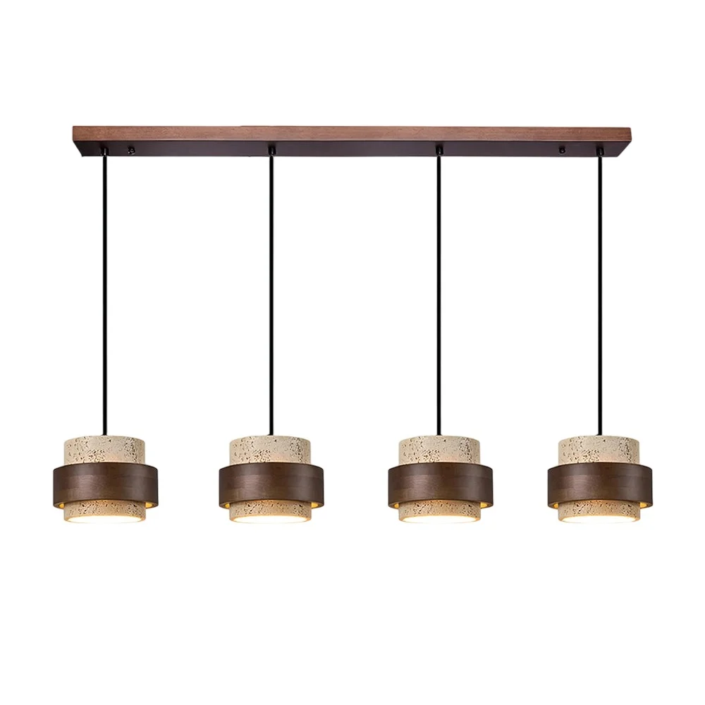Lámpara de travertino de cuatro luces