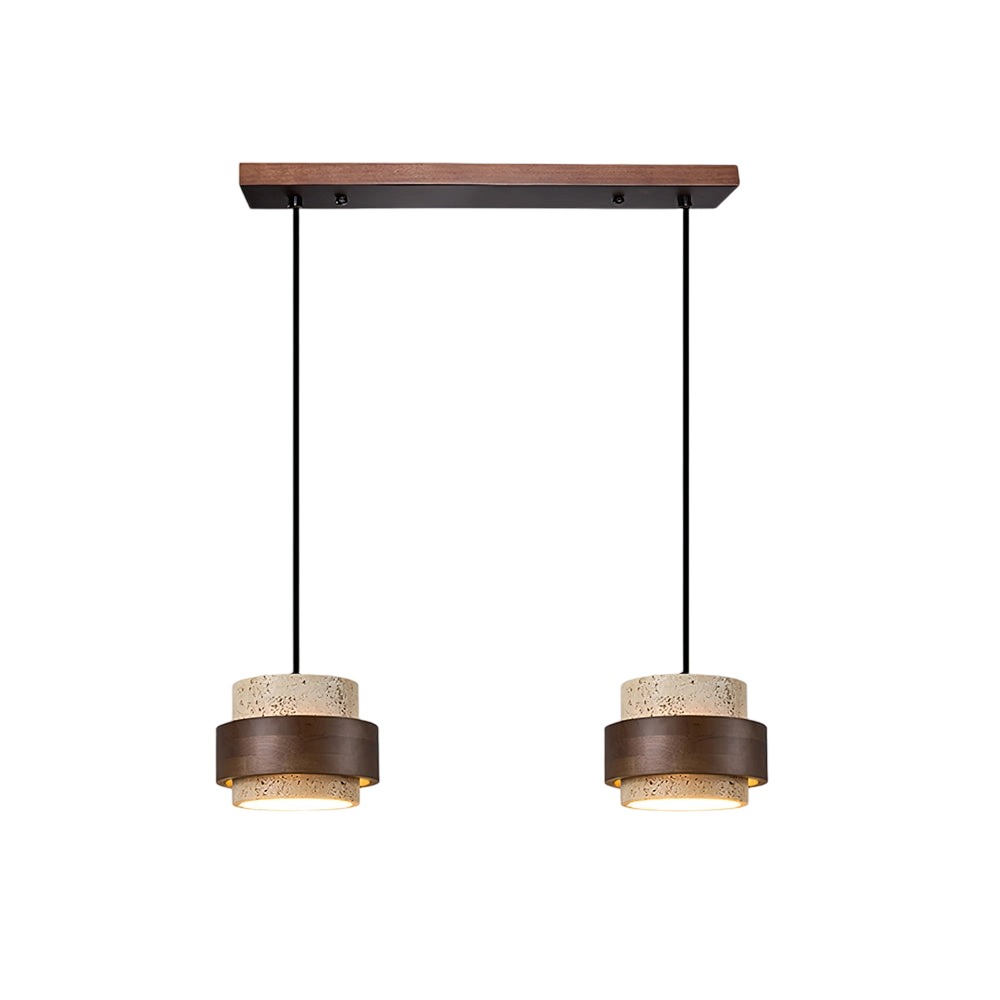 Lámpara de travertino de dos luces