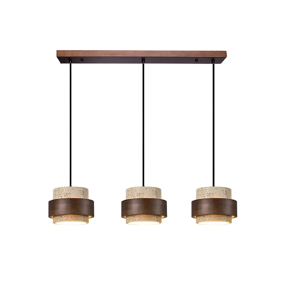Lámpara de travertino de tres luces