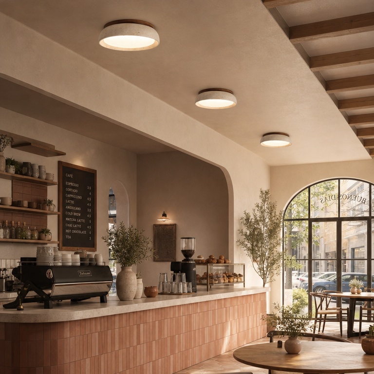 Escena interior con luz de techo