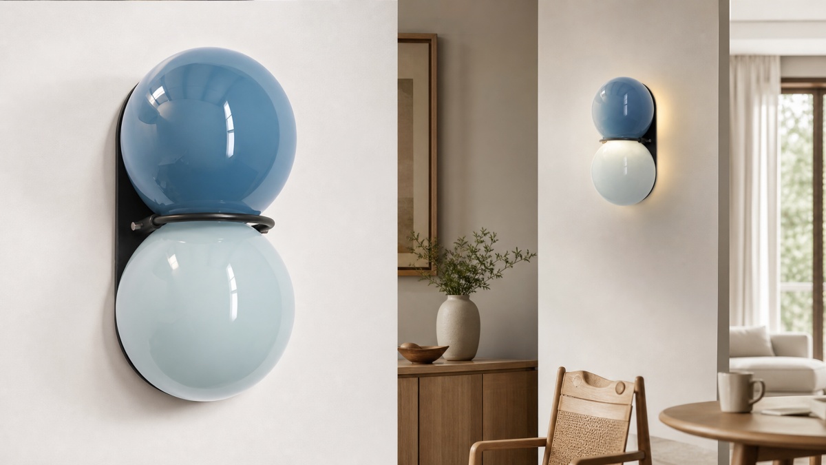 Lámpara de pared de doble globo como iluminación decorativa de pared