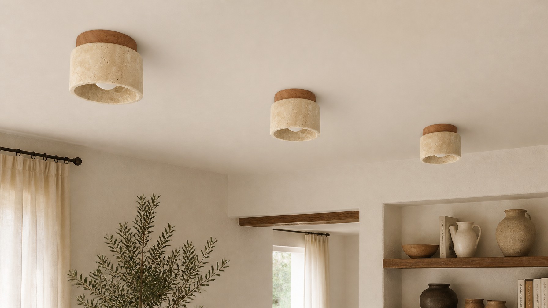 Lámpara de techo contemporánea Travira en una habitación