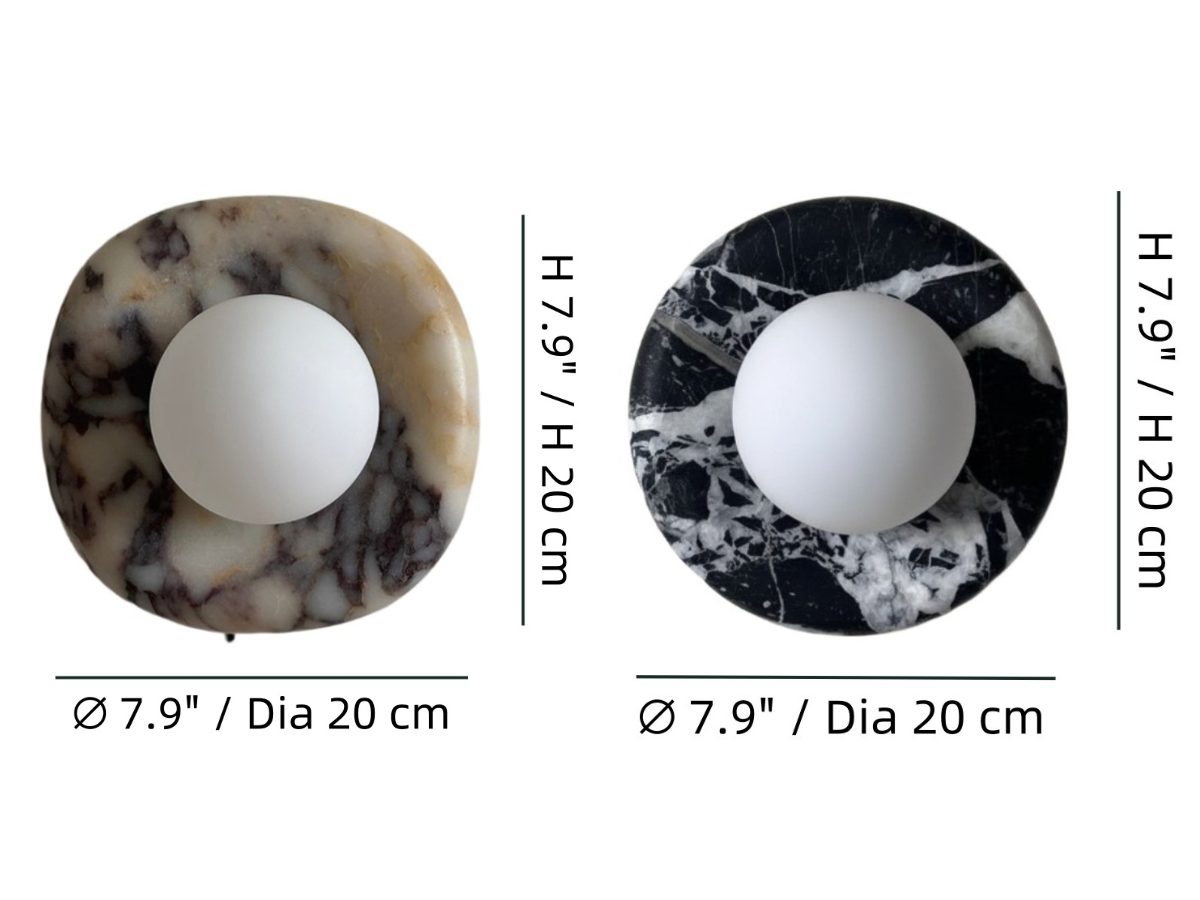Diagrama de dimensiones de la lámpara Orli