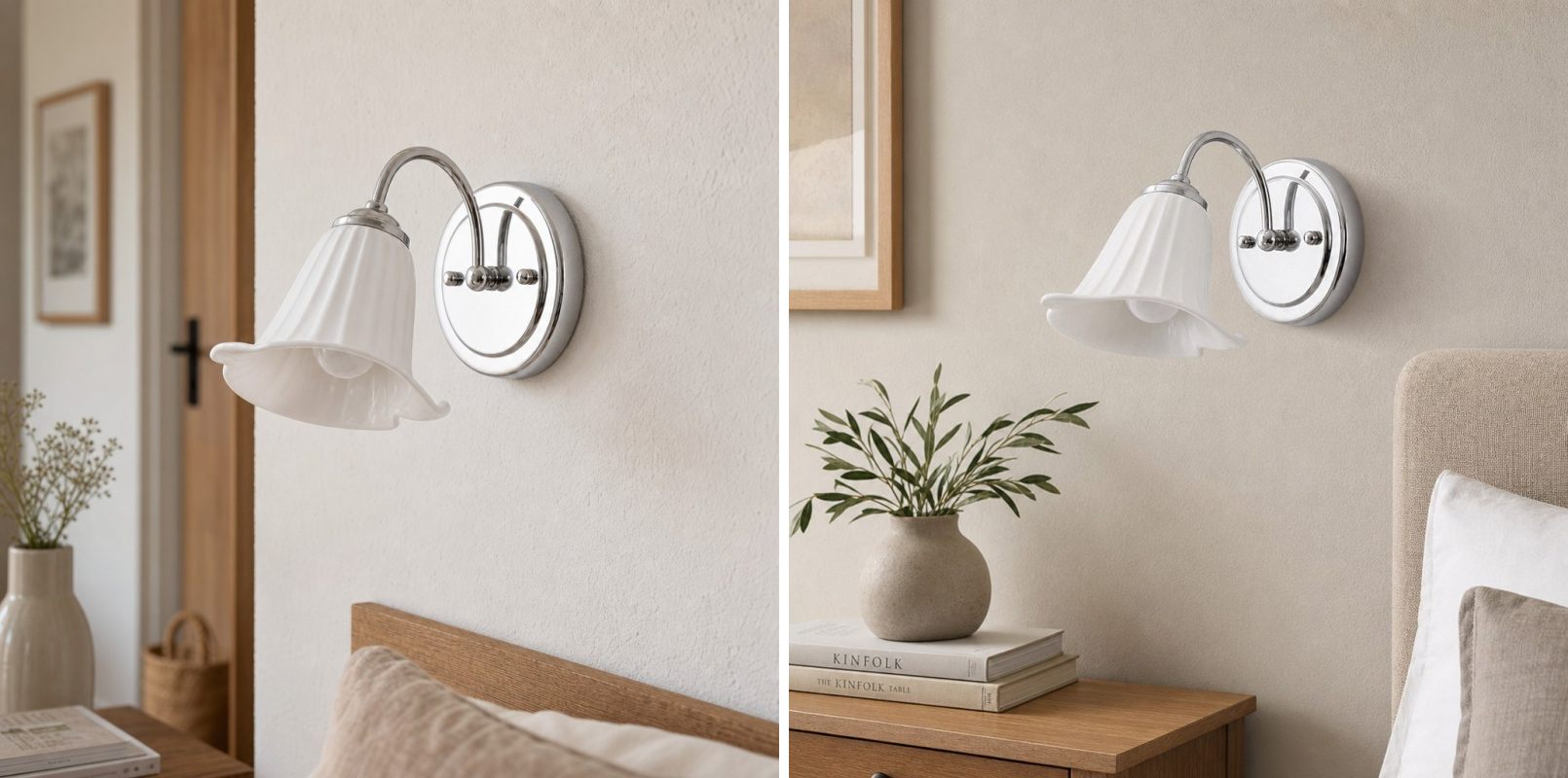 Lámpara calla en dos ambientes de dormitorio