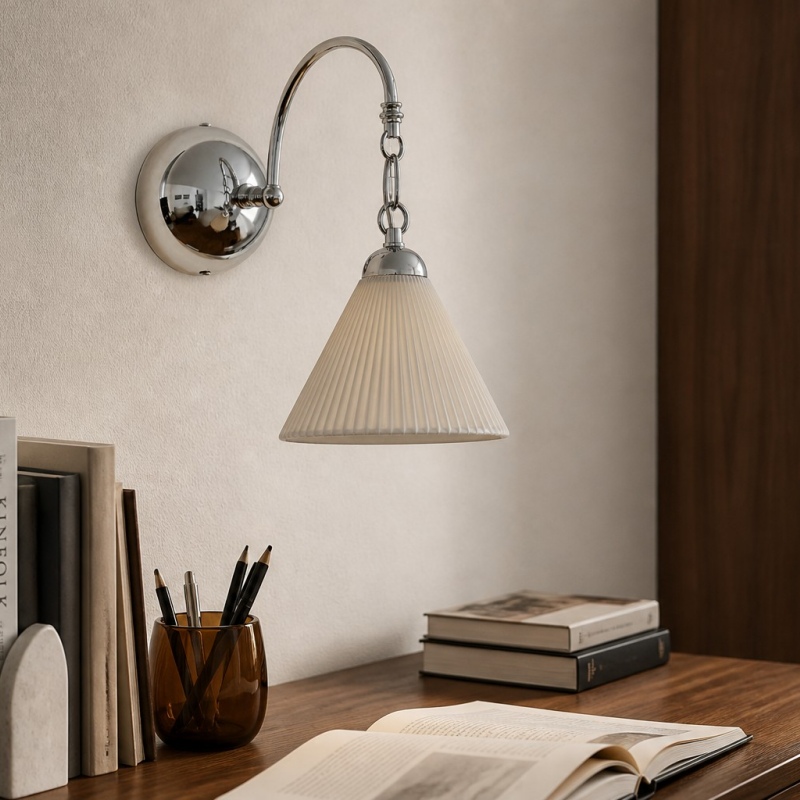 Cazelle wall lamp beside a desk
