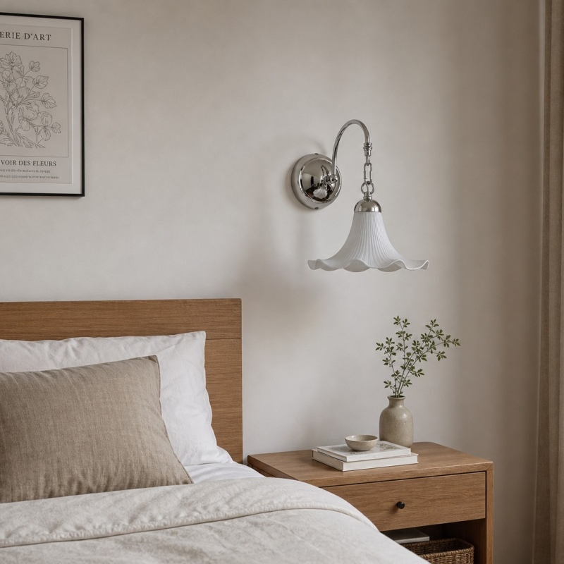 Cazelle wall lamp by a bedside