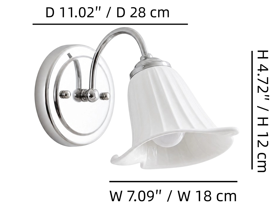 Dimensiones de la lámpara de pared calla