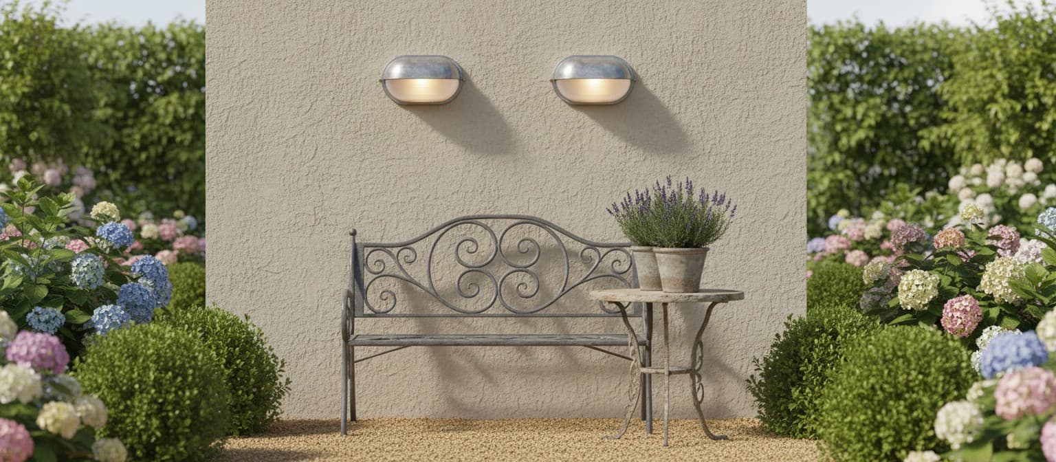 Docka two-piece outdoor wall lamp set scene