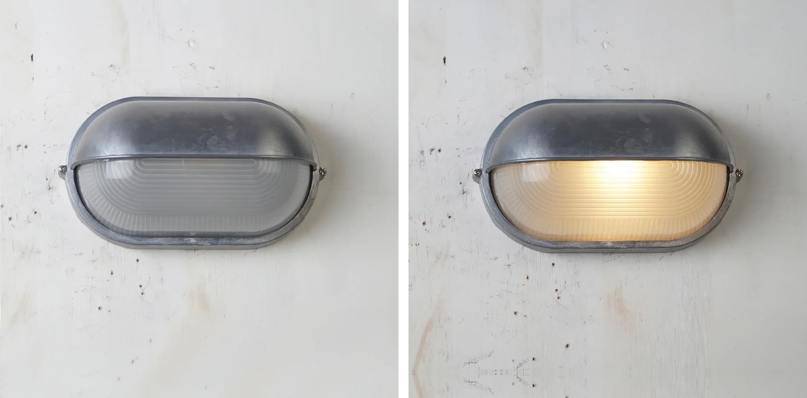 Docka light switch comparison showing unlit and lit effect