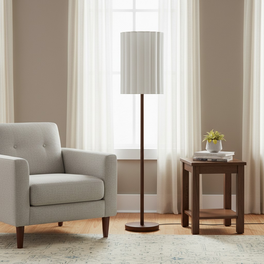 Linbron floor lamp beside a lounge chair
