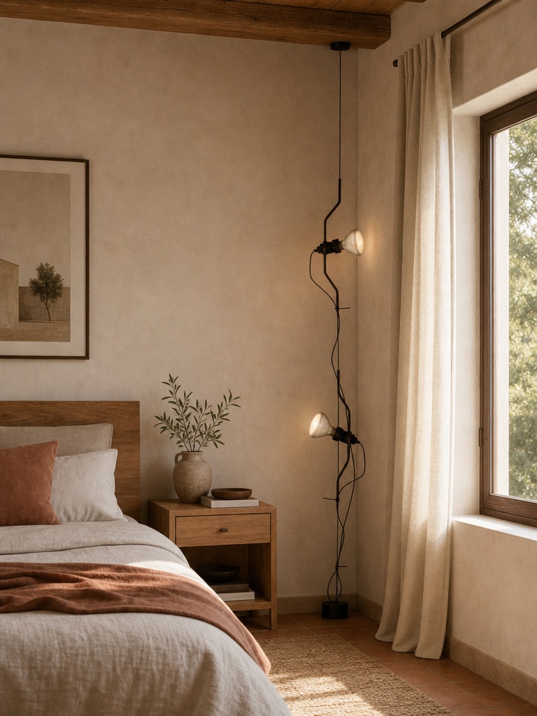 Lámpara Parentesi junto a cama