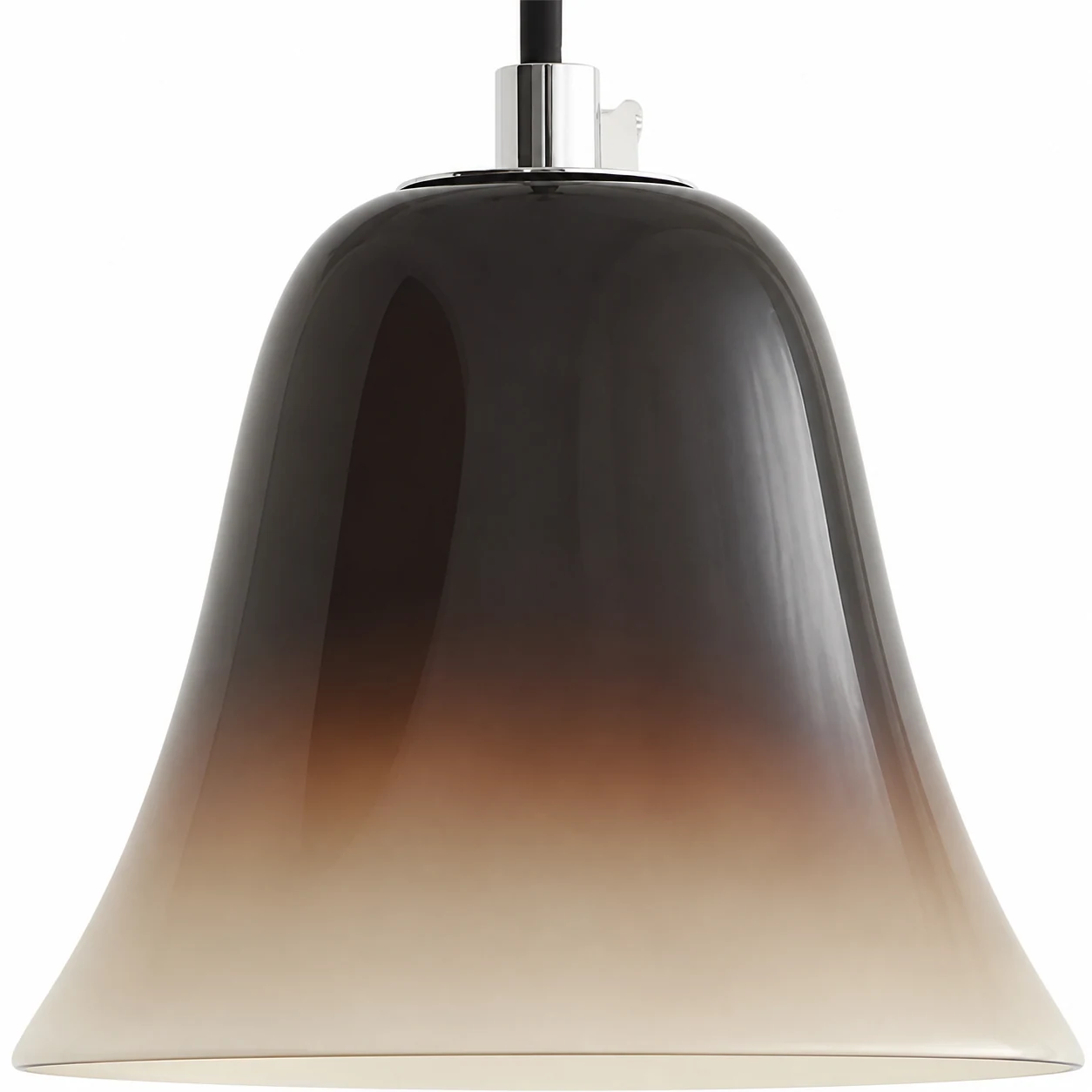 Close-up detail of the gradient glass pendant shade