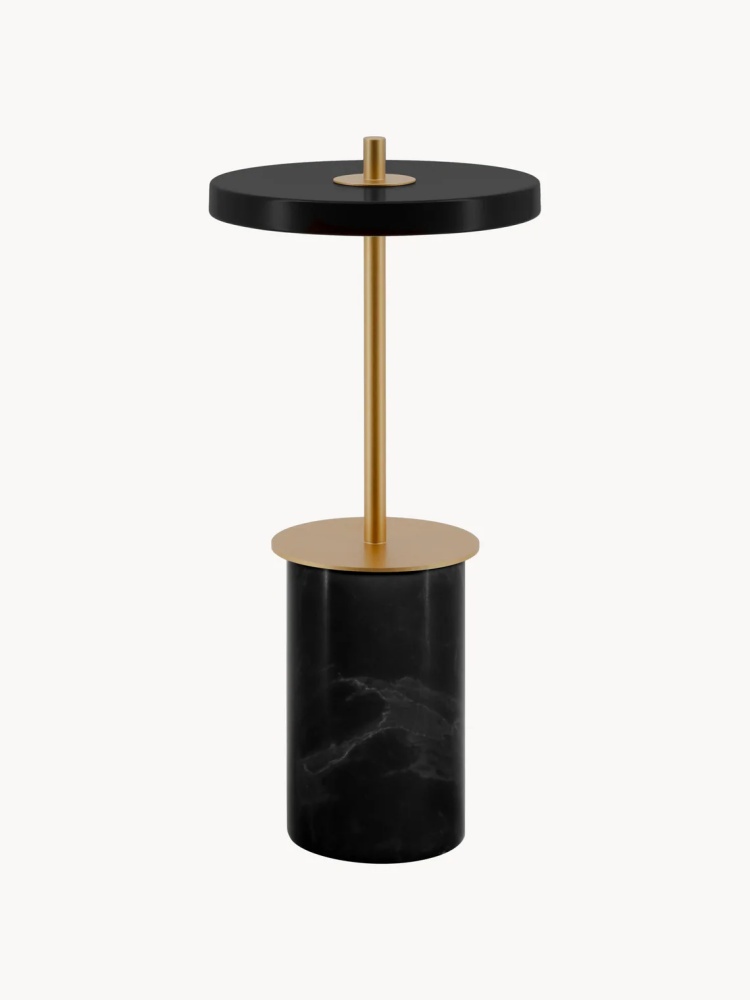 Asteria table lamp in black marbled finish