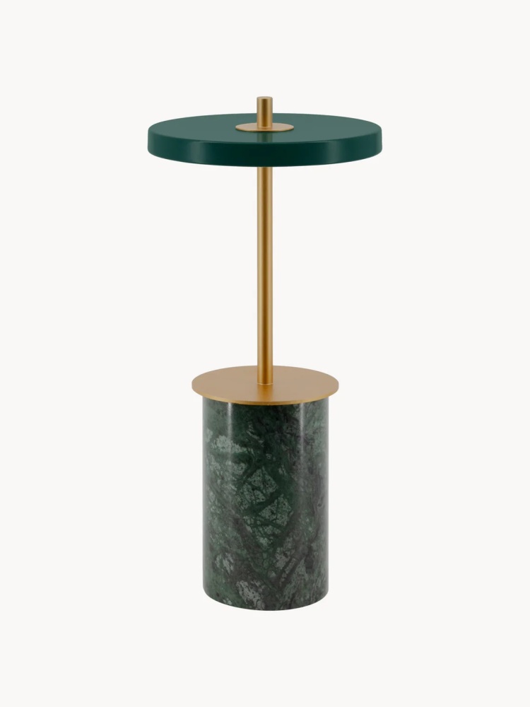 Asteria table lamp in dark green marbled finish