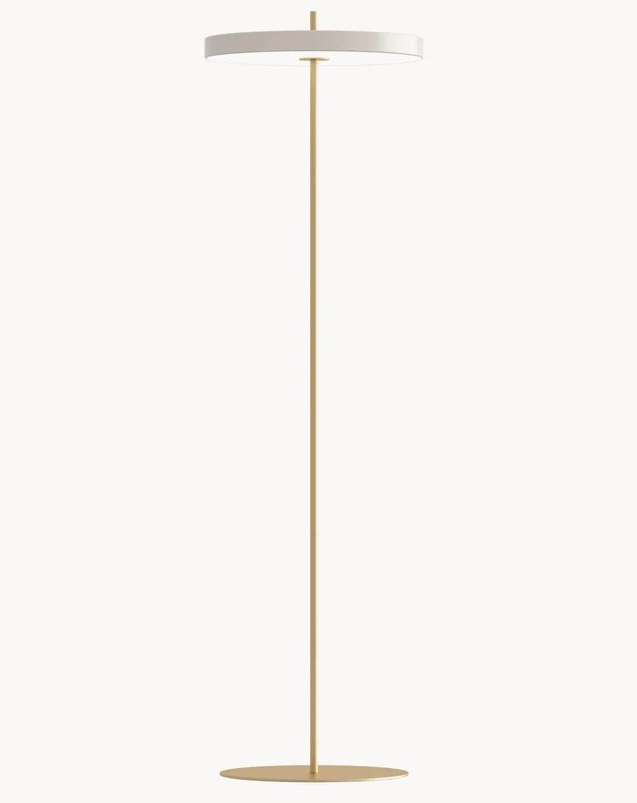 Asteria floor lamp grayish white and gold option shown full height
