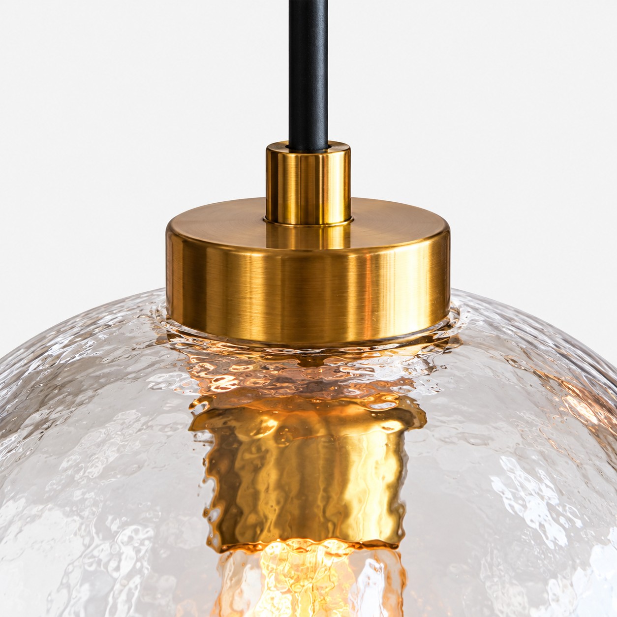 Textured Glass Globe Pendant with an open bottom, marble glass options and a round shade