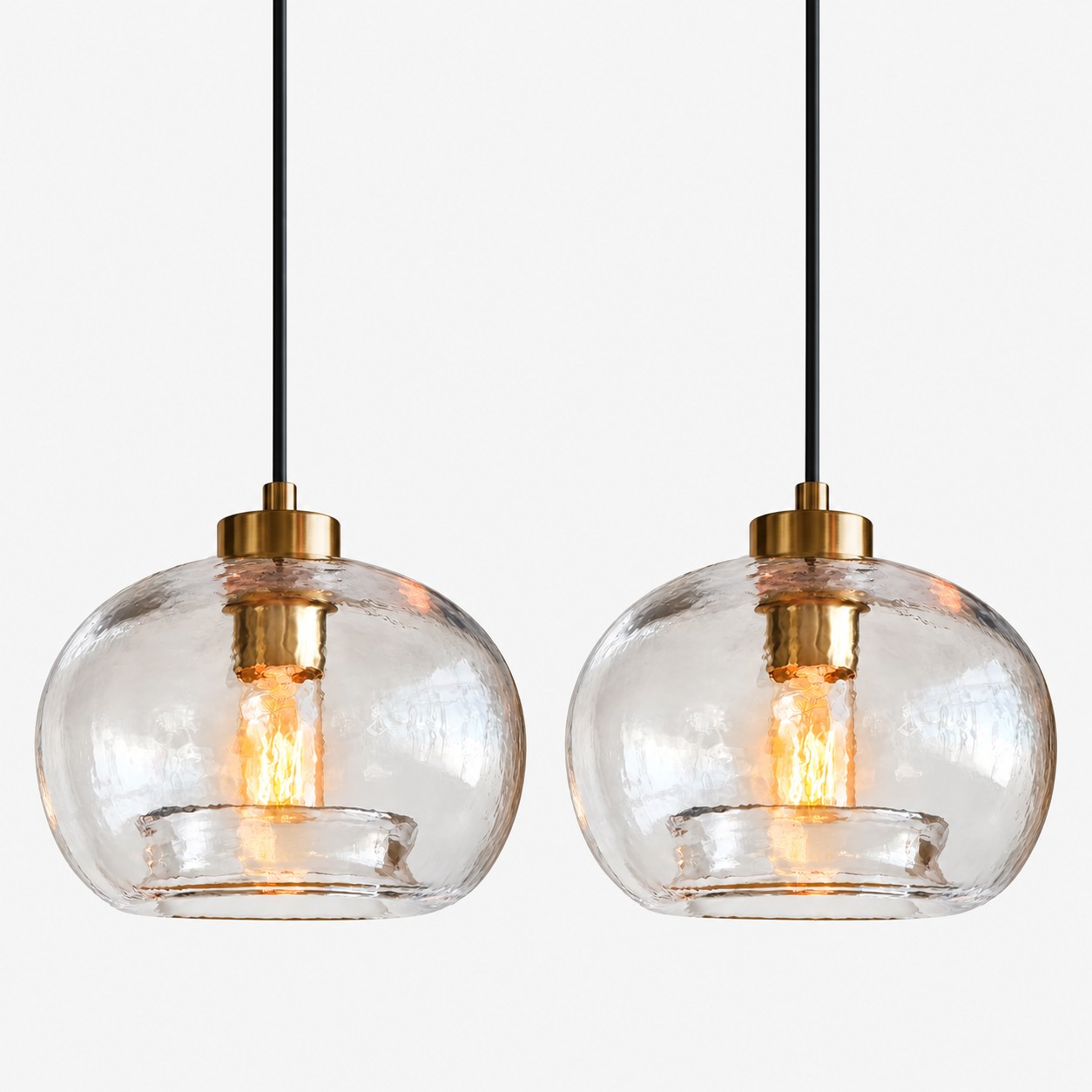 Textured Glass Globe Pendant with an open bottom, marble glass options and a round shade