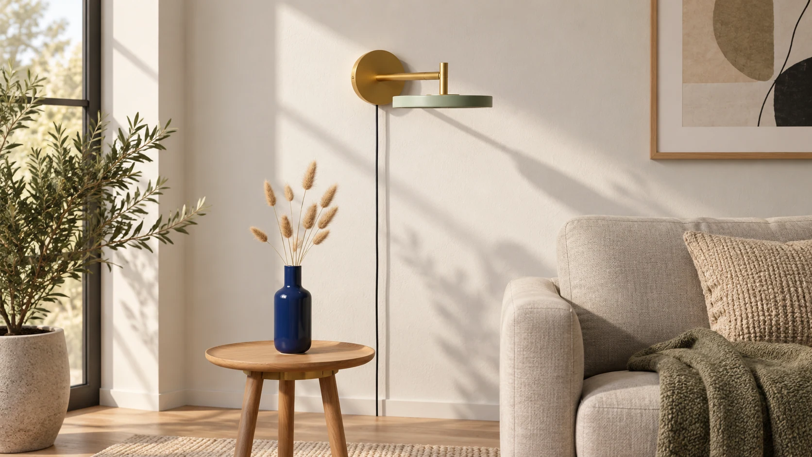 Asteria swing arm wall light in a refined modern interior