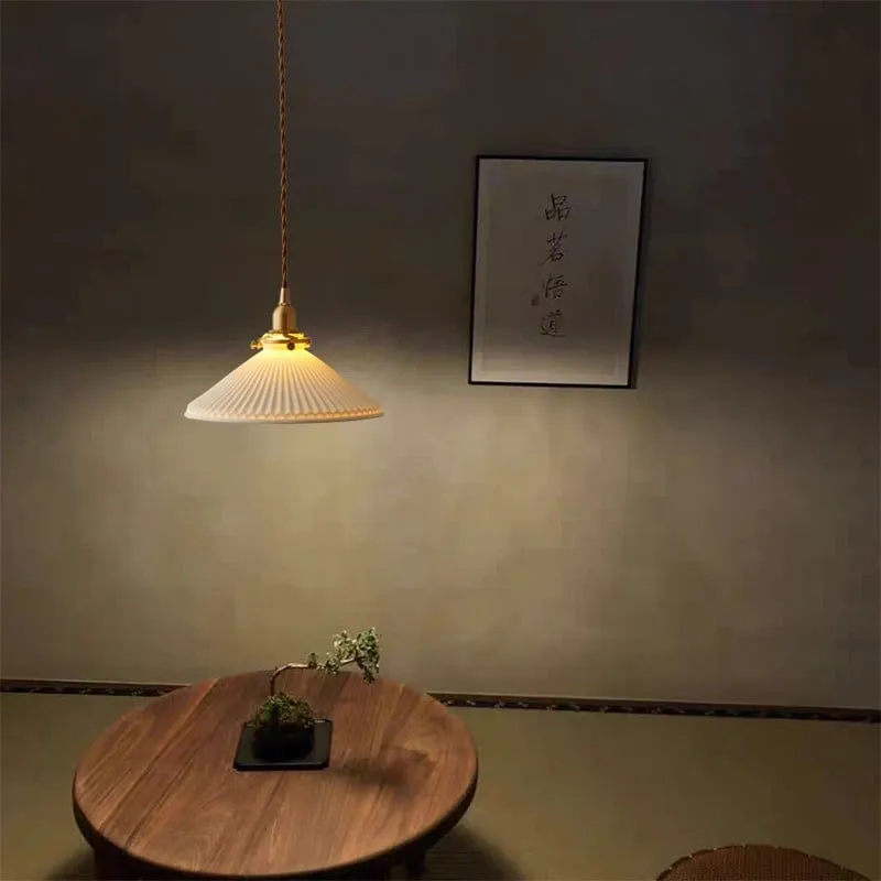 Modern Ceramics Pleated Light Collection For Dining Room