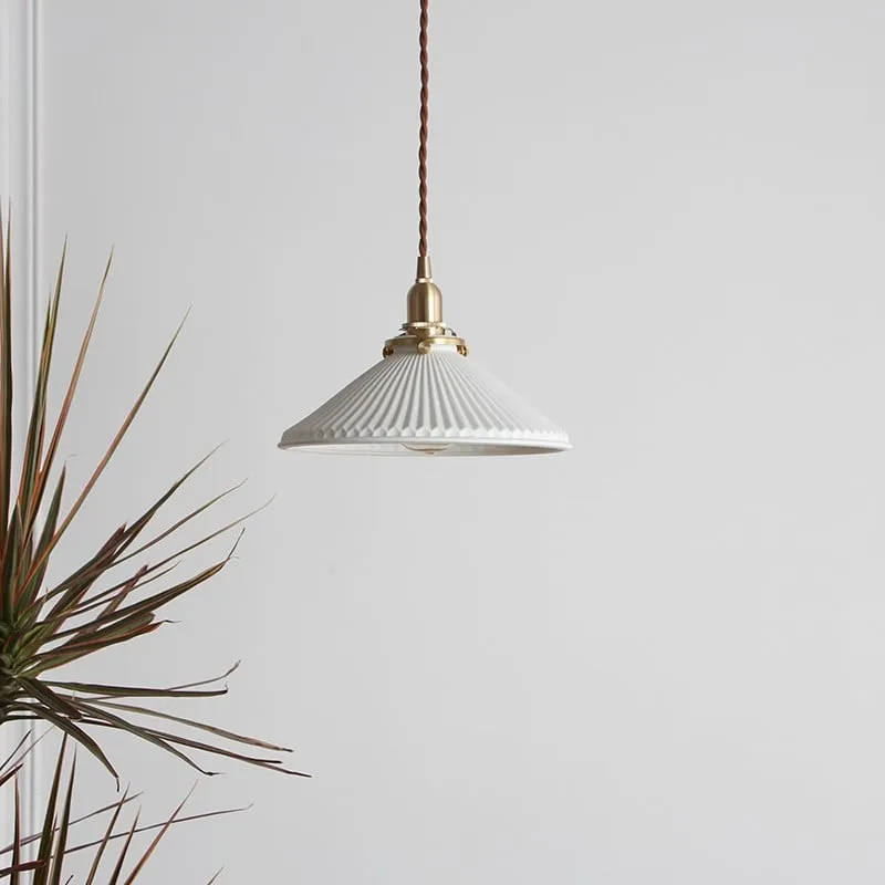 Modern Ceramics Pleated Light Collection For Dining Room