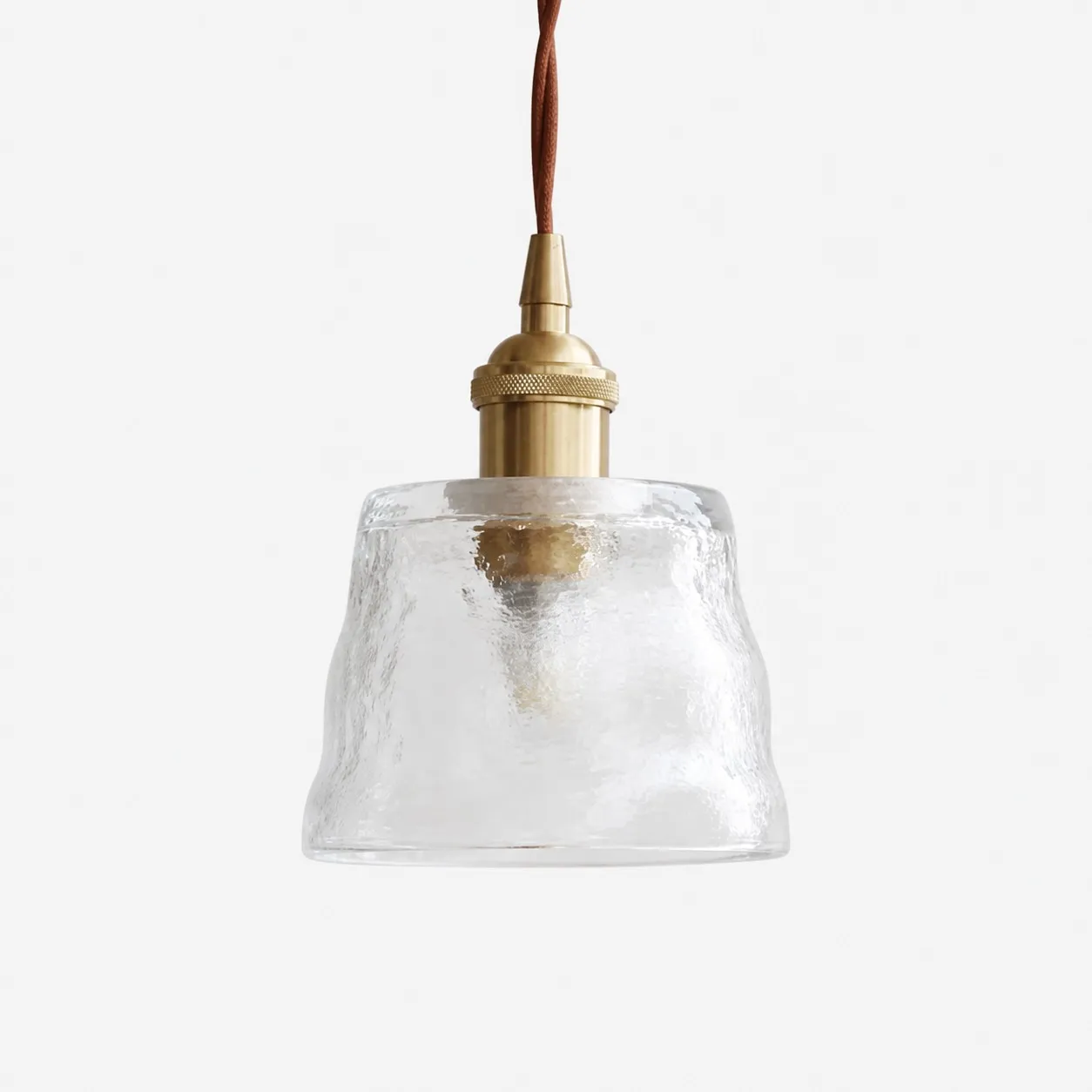 Clear hammered glass pendant light