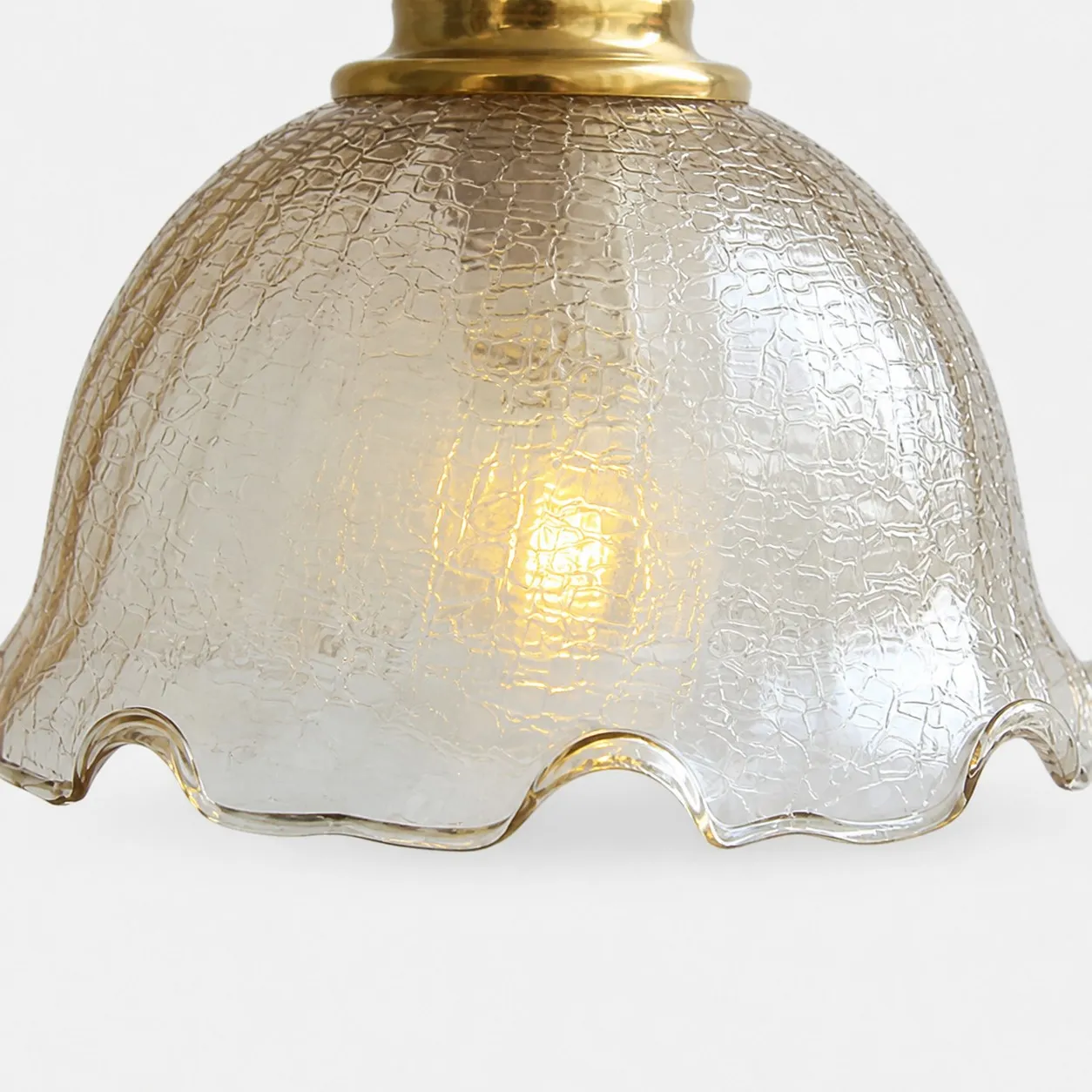 close view of textured tea glass shade