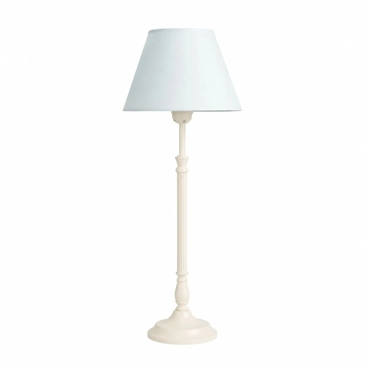 Light blue fabric shade French country metal table lamp