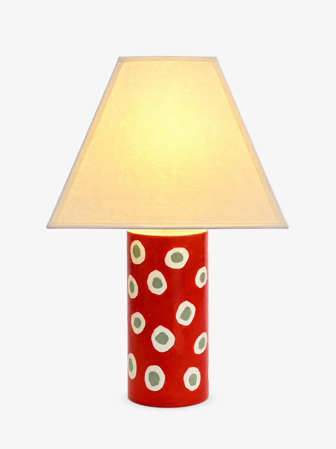 Geometric ceramic table lamp
