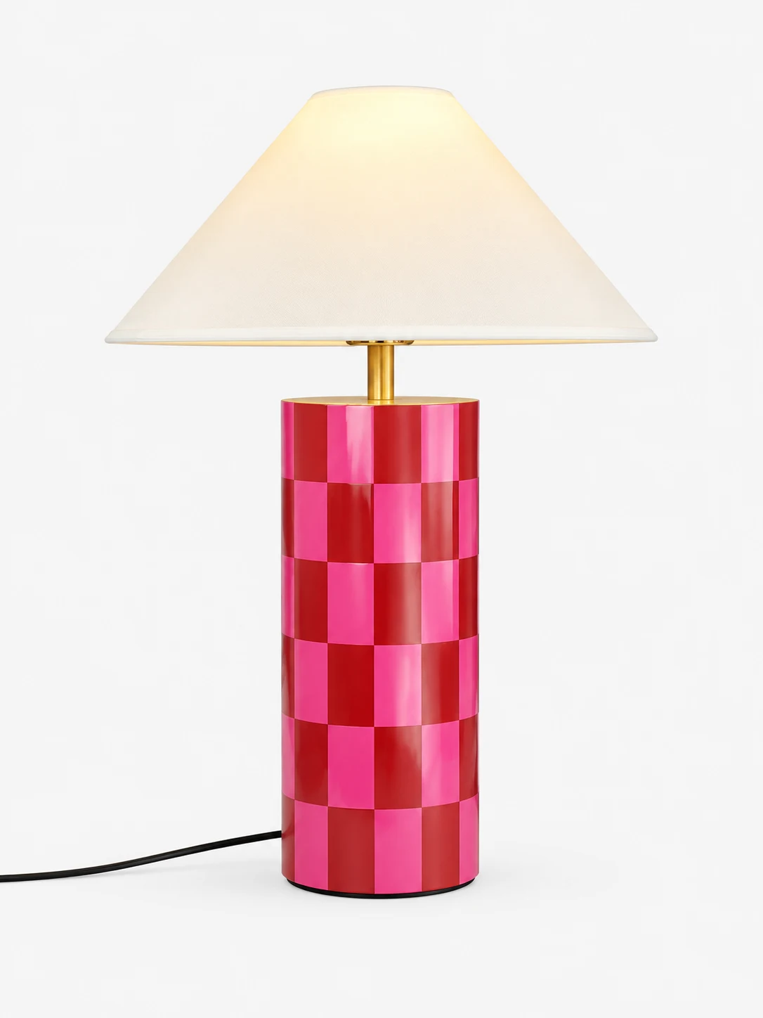 Geometric ceramic table lamp