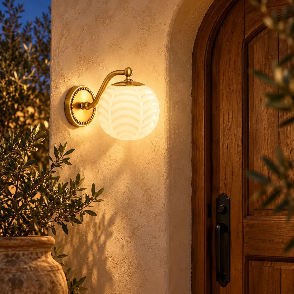 Soft Indoor Sconce with Ribs in the Shade
