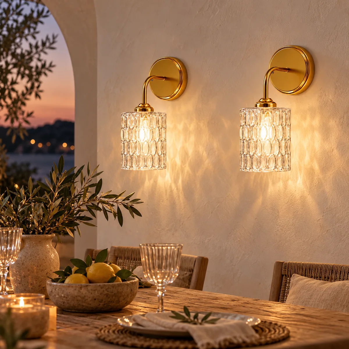 Studio Sconce with a Hammered Shade
